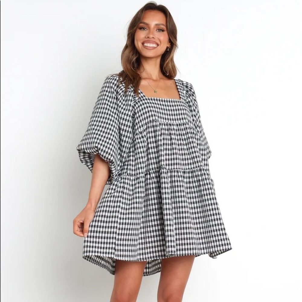 CAPRANICA DRESS - BLACK GINGHAM